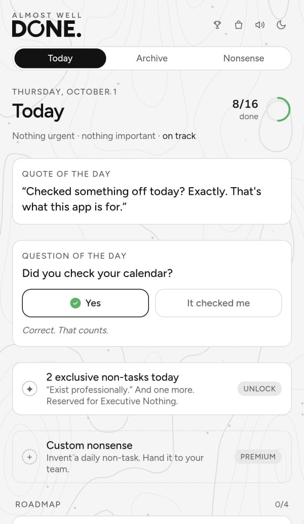 Today screen, light mode